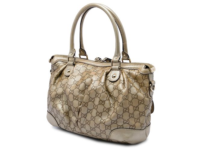 Bolso Satchel Gucci Guccissima Sukey Dorado - vista 2