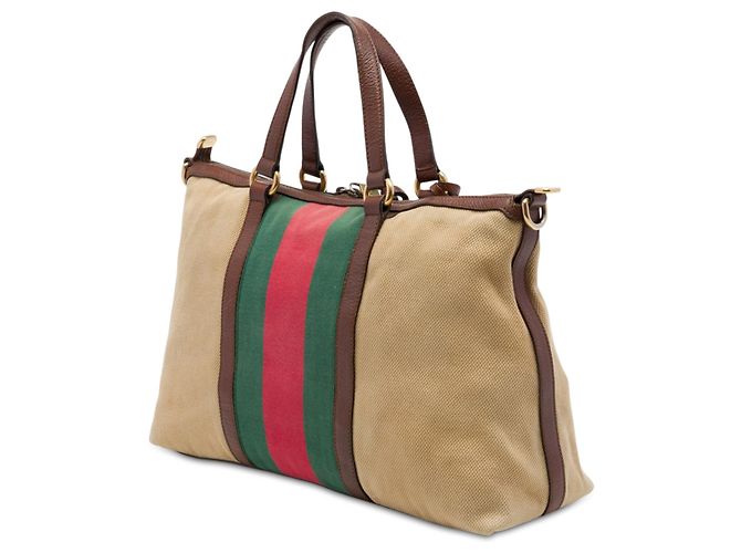 Gucci Rania Medium Canvas Web Top Handle Bag Satchel braun - Ansicht 2