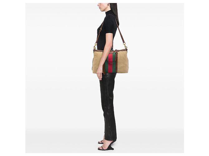 Gucci Rania Medium Canvas Web Top Handle Bag Satchel braun - Ansicht 6
