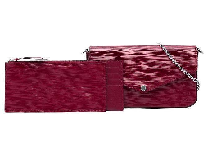 Borsa a tracolla Louis Vuitton Epi Pochette Felicie rossa Rosso - vista 7