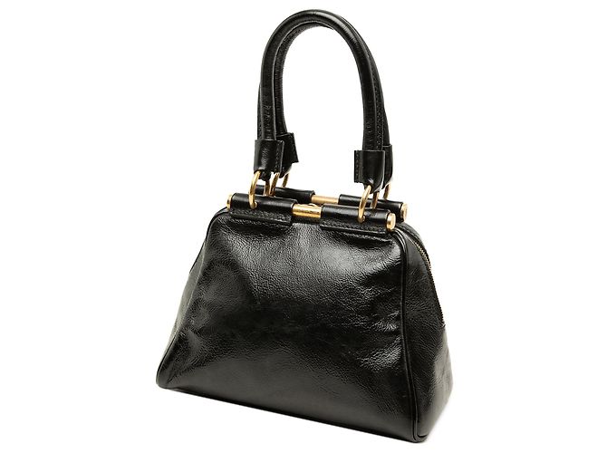 Autre Marque Borsa a mano Small Majorelle in vernice nera Saint Laurent Nero - vista 2