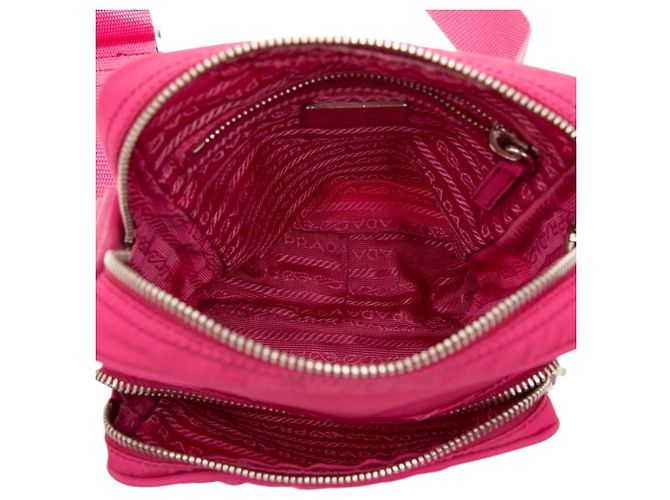 Bolso Crossbody Prada Tessuto con Cierre de Cremallera Rosa - vista 4