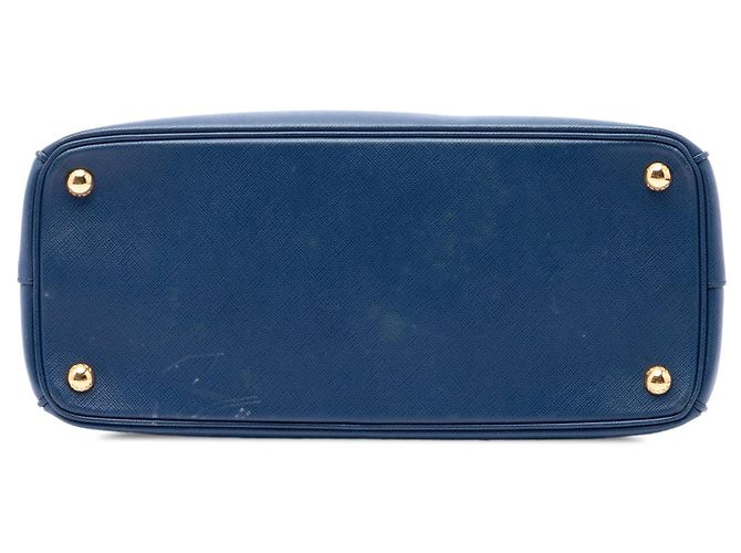 Blue Prada Medium Saffiano Lux Galleria Double Zip Satchel Tasche Blau - Ansicht 3