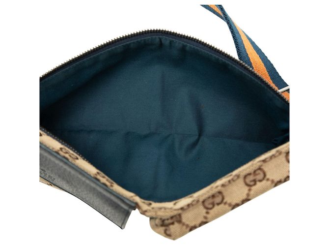 Borsetta a cintura Gucci GG Canvas Web con doppia tasca, beige - vista 4