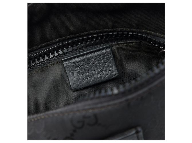 Borsa a tracolla Gucci GG in nylon nero con banda Web - vista 5