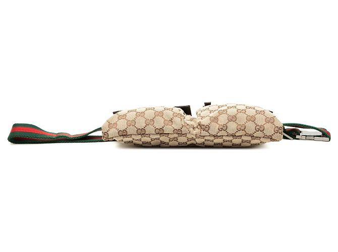 Borsa cintura Gucci GG Canvas Web con doppia tasca, beige - vista 3