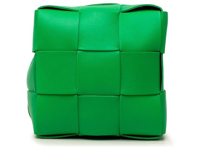 Borsa secchiello Bottega Veneta Small Nappa Maxi Intrecciato Cassette Verde - vista 3