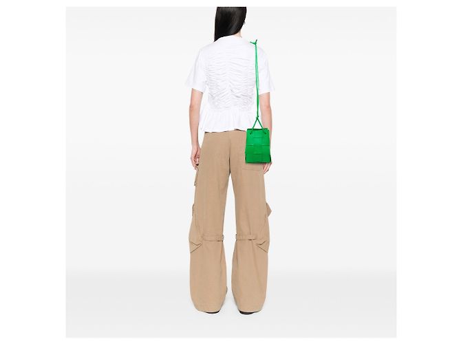 Borsa secchiello Bottega Veneta Small Nappa Maxi Intrecciato Cassette Verde - vista 6