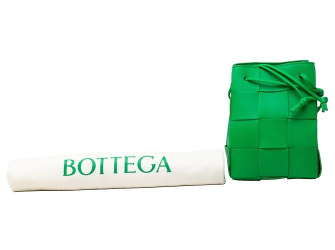 Borsa secchiello Bottega Veneta Small Nappa Maxi Intrecciato Cassette Verde - vista 7