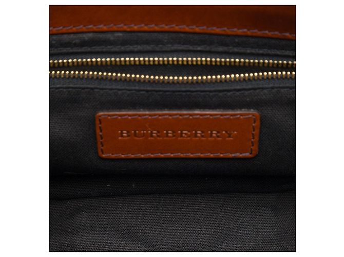 Borsa a tracolla Bridle Abbott Burberry in pelle marrone e tela House Check - vista 4