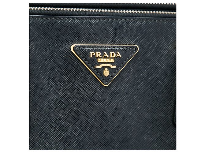 Bolsa Prada Medium Saffiano Lux Galleria Double Zip Preta Preto - vista 4