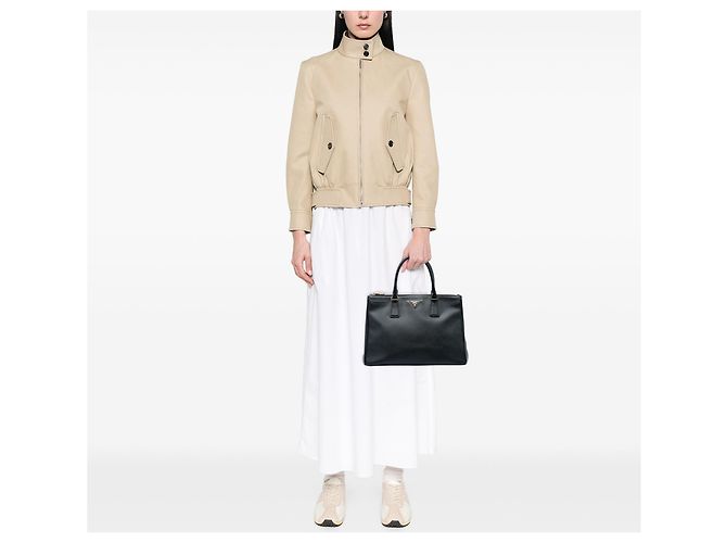 Bolsa Prada Medium Saffiano Lux Galleria Double Zip Preta Preto - vista 6