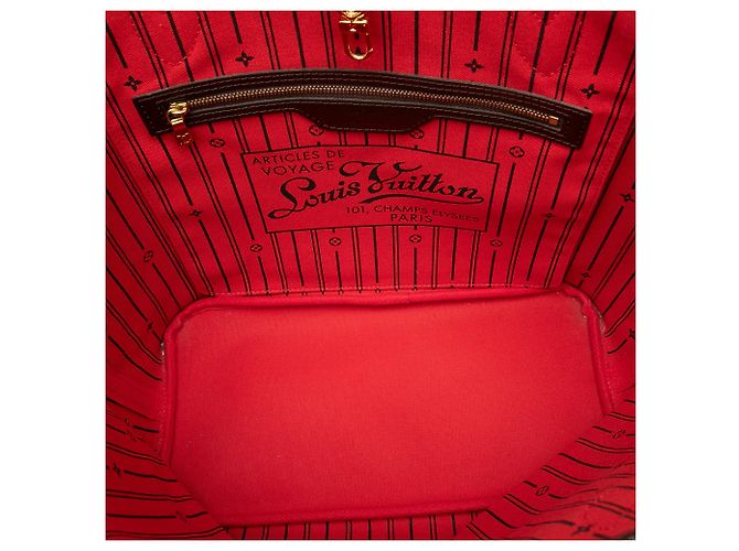 Borsa Tote Louis Vuitton Damier Ebene Neverfull MM marrone - vista 4