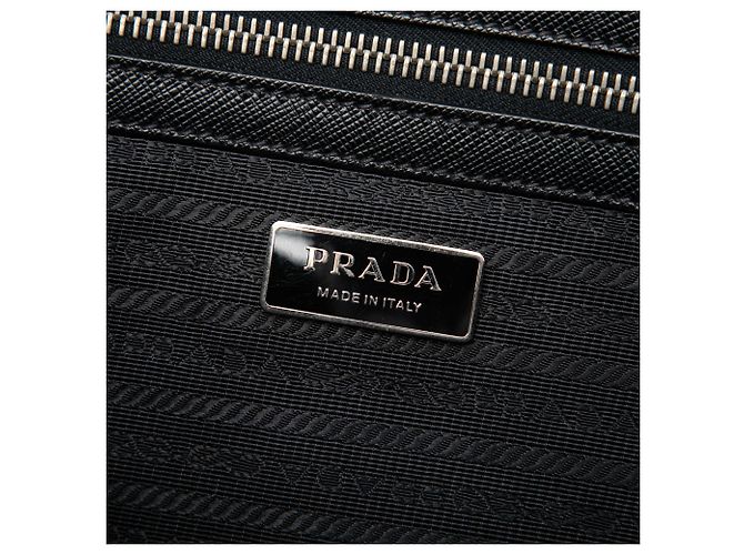 Sac business Prada Saffiano noir - vue 5