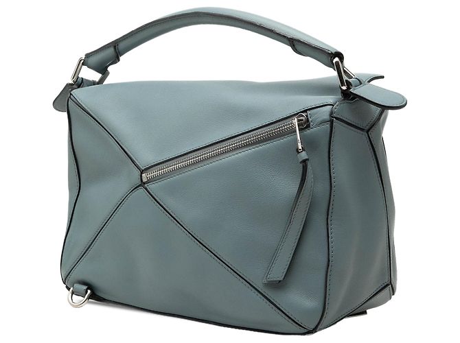 Bolsa Puzzle Medium em pele de bezerro azul LOEWE - vista 2