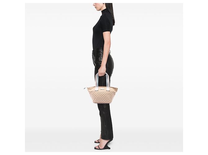 Tote Gucci GG Canvas Web Beige - vista 6