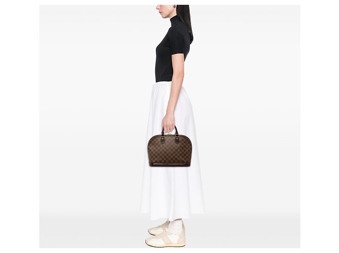 Borsa a mano Louis Vuitton Damier Ebene Alma PM Marrone - vista 6