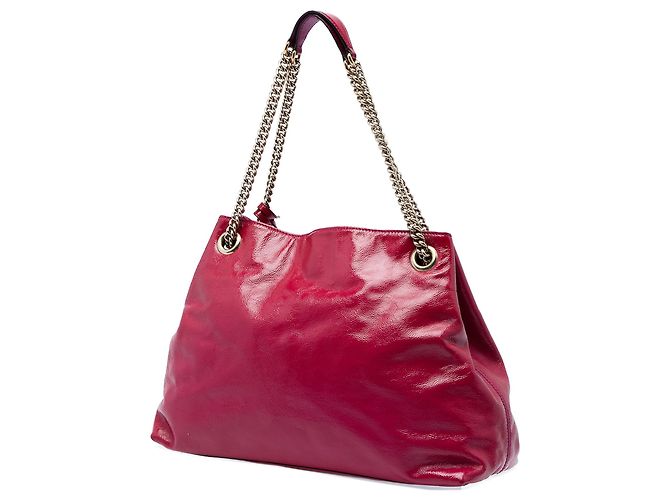 Borsa Soho Chain Gucci Medium in vernice rosa - vista 2