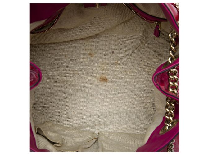Borsa Soho Chain Gucci Medium in vernice rosa - vista 4