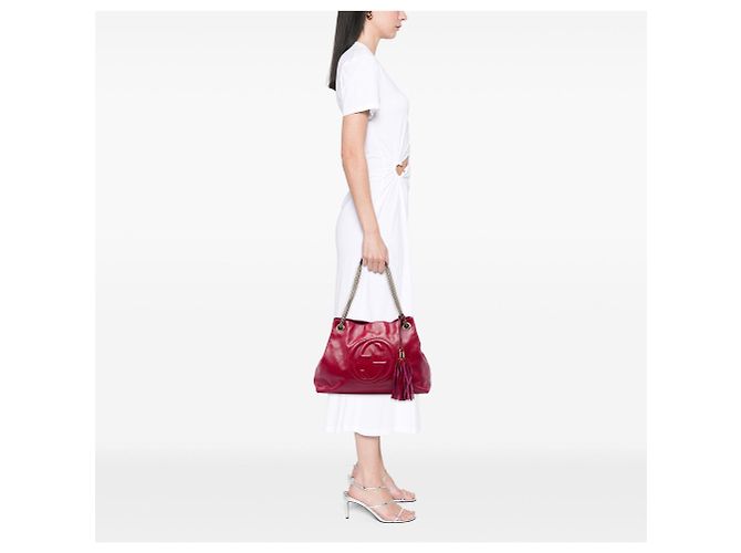 Borsa Soho Chain Gucci Medium in vernice rosa - vista 5