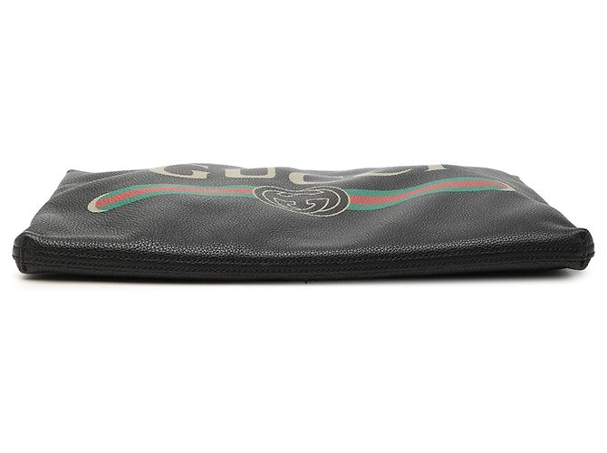 Clutch Gucci in pelle nera con logo Nero - vista 3