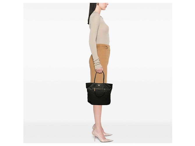 Tote Sac cabas Prada Tessuto noir - vue 6