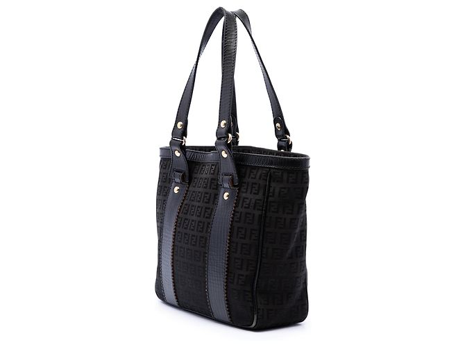 Borsa Tote Fendi Zucchino Canvas nera Nero - vista 2