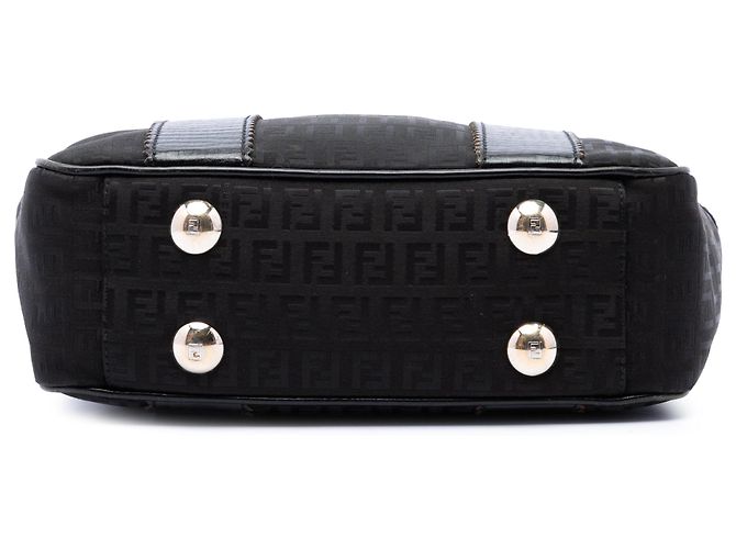 Borsa Tote Fendi Zucchino Canvas nera Nero - vista 3