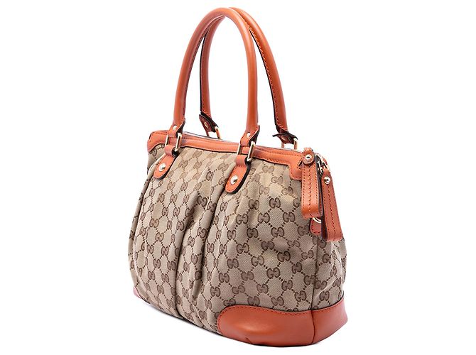 Borsa Satchel Gucci GG Canvas Sukey Arancione - vista 2