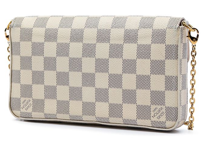 Borsa a tracolla Louis Vuitton Damier Azur Pochette Felicie bianca Bianco - vista 2