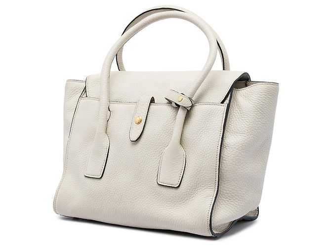 Prada Vitello Daino Sound Lock Satchel Weiß - Ansicht 2