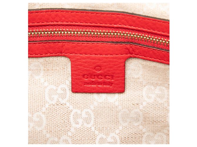 Borsa Satchel Diana Gucci in pelle di vitello rossa con bambù Rosso - vista 5