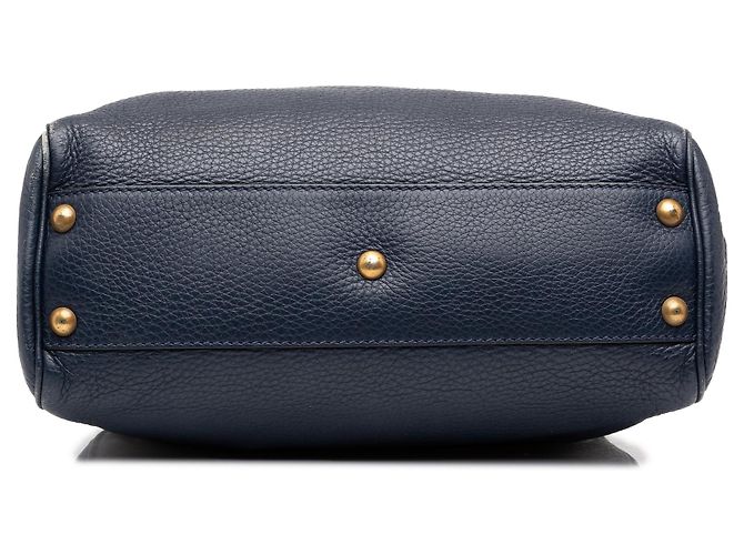 Borsa Small Bamboo Shopper Gucci in pelle di vitello blu - vista 3