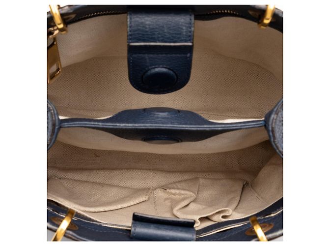 Borsa Small Bamboo Shopper Gucci in pelle di vitello blu - vista 4