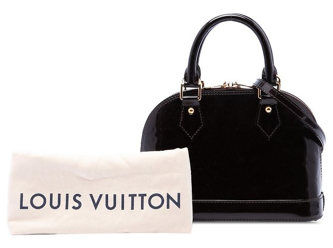 Borsa Satchel Louis Vuitton Monogram Vernis Alma BB Viola Porpora - vista 7