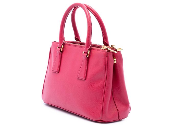 Borsa Prada Mini Saffiano Lux Galleria Double Zip Rosa - vista 2