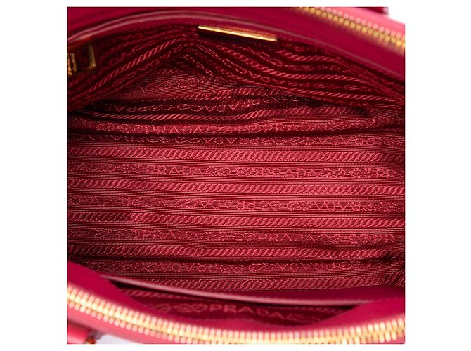 Borsa Prada Mini Saffiano Lux Galleria Double Zip Rosa - vista 4