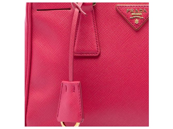 Borsa Prada Mini Saffiano Lux Galleria Double Zip Rosa - vista 6