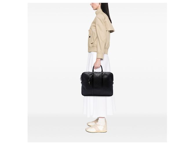 Borsa business Gucci Diamante in vitello nero - vista 6