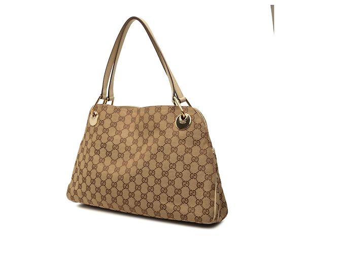 Bolsa de Ombro Gucci GG Canvas Eclipse Bege - vista 2