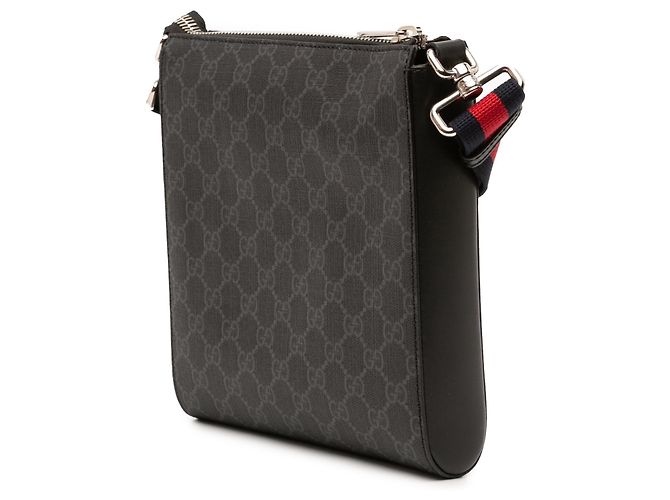Bolsa Messenger Gucci Small GG Supreme Web Preta Preto - vista 2