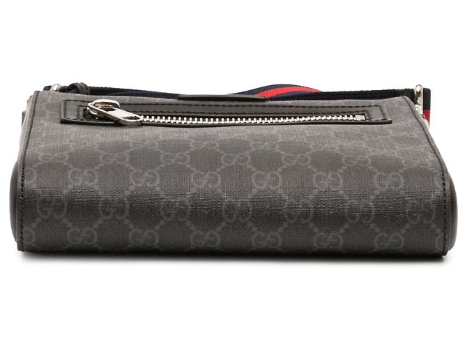 Bolsa Messenger Gucci Small GG Supreme Web Preta Preto - vista 3
