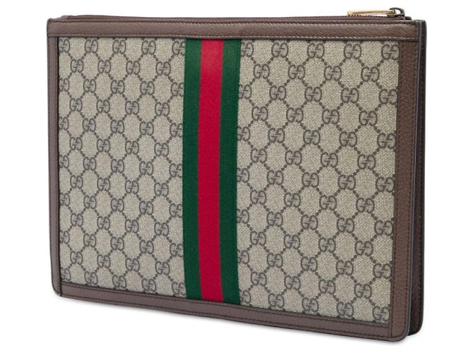 Clutch Gucci GG Supreme Web Ophidia Beige - vista 2
