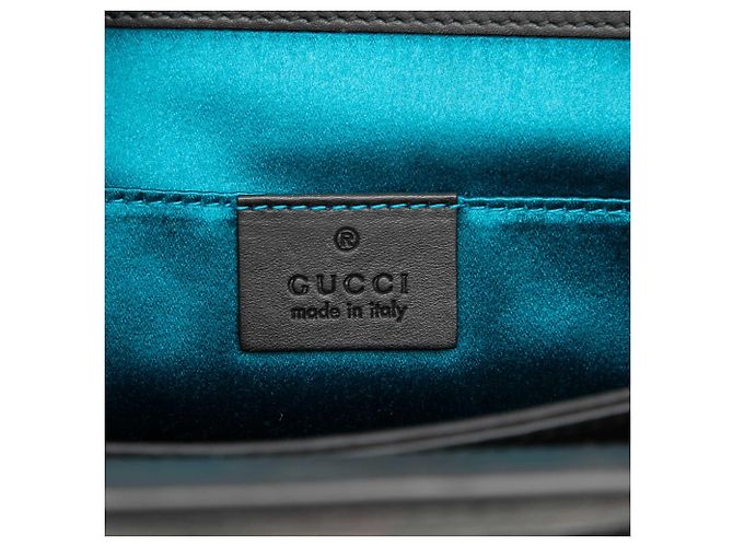 Borsa a Tracolla Gucci Small Suede Web Ophidia Chain Nera Nero - vista 5