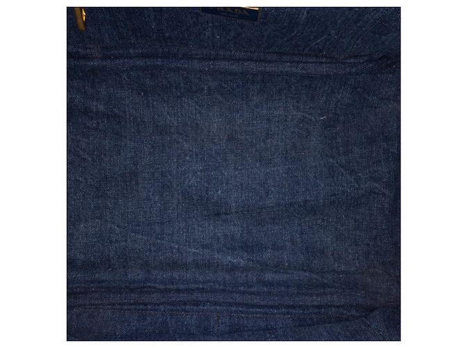 Prada Denim Canapa Logo Tote Satchel blau - Ansicht 4