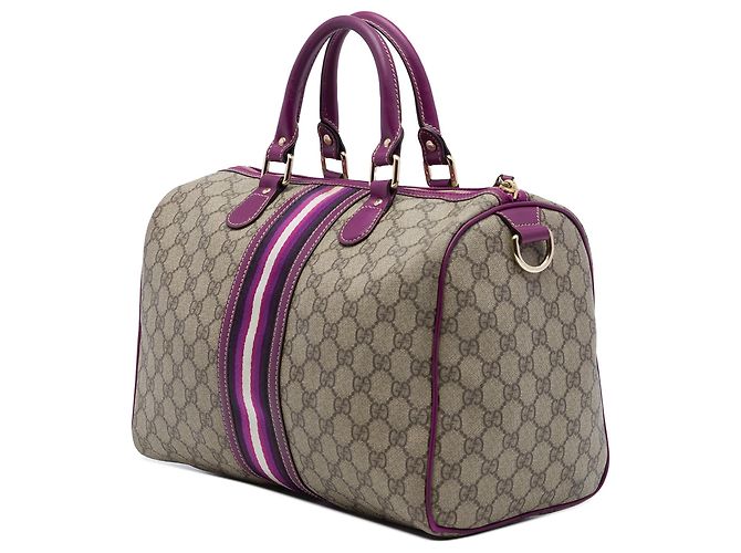 Borsa Boston Gucci Medium GG Supreme Joy Web Beige - vista 2