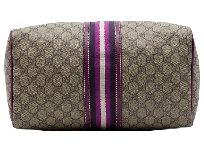 Borsa Boston Gucci Medium GG Supreme Joy Web Beige - vista 3