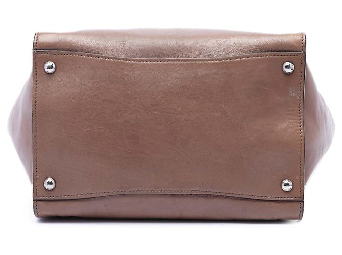 Double Bolso Prada Glace Calf de doble asa y doble bolsillo, Marrón Castaño - vista 3