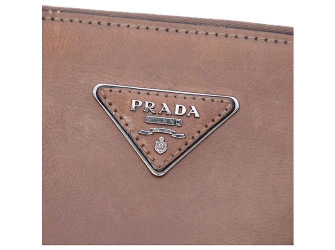 Double Bolso Prada Glace Calf de doble asa y doble bolsillo, Marrón Castaño - vista 5