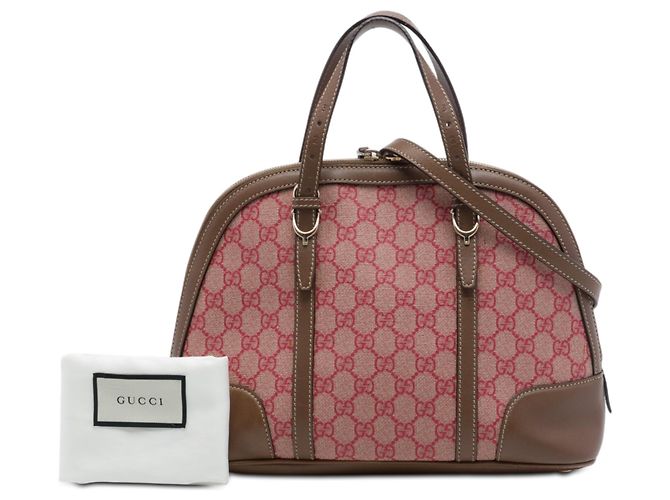 Borsa Dome Satchel Gucci Small GG Supreme Rosa - vista 7